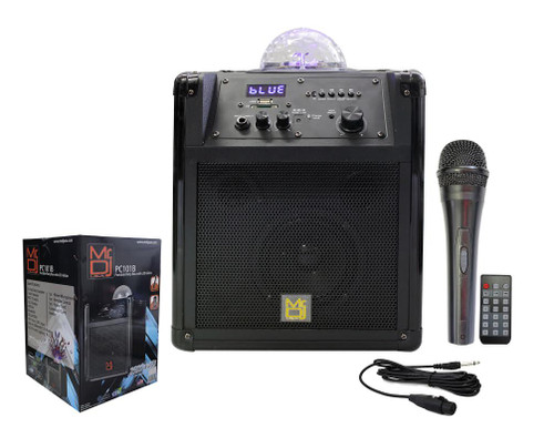 Mr. Dj PC101B black Portable Party Box With LED Globe