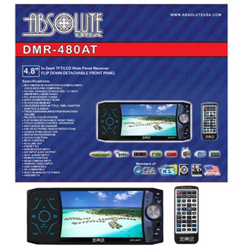 ABSOLUTE DMR-480AT 4.8-INCH IN-DASH MULTIMEDIA TOUCH SCREEN SYSTEM WITH BLUETOOTH, ANALOG TV TUNER AND USB/SD SLOT