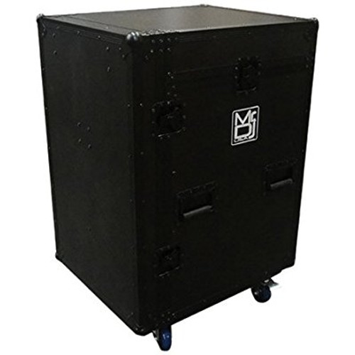 MR DJ CASE5000BK Black ATA 16 Space 10 Slanted Top 16U 10U Mixer Amp Dj CD Combo Rack Flight Case With Laptop Shelf