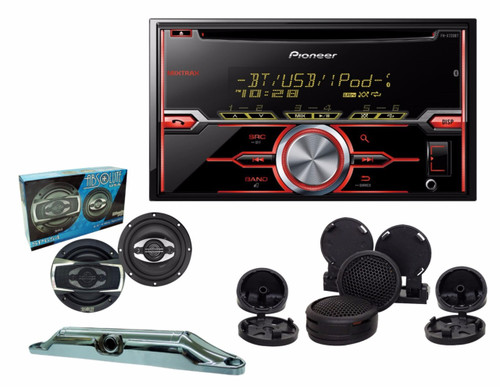 Pioneer FH-X720BT with Absolute TW800 tweeter, SP654 6.5" speakers and Cam-800 back up camera