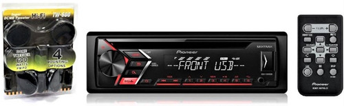 Pioneer DEH-S1000UB Single DIN In-Dash ARC Support CD/AM/FM Car Stereo + TWEETER