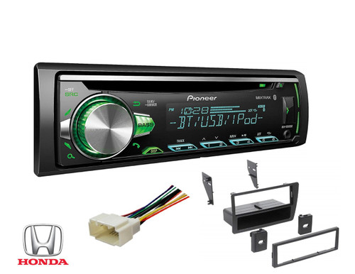 PIONEER 1DIN CAR MP3 CD STEREO W/ USB AUX-IN BLUETOOTH & PANDORA+ W/ Ai HONK809 Single DIN Installation Dash Kit for Select 2001-2005 Honda Civic Vehicles