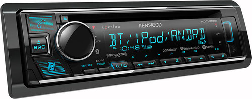 Kenwood eXcelon KDC-X303 Single DIN Bluetooth In-Dash CD/AM/FM Car Stereo Receiver w/ Pandora and Spotify Control