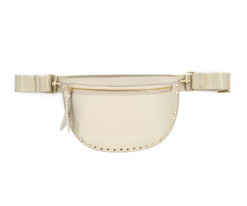 FANNY PACK WITH STUDS, IVORY FANNY PACK WITH STUDS, IVORY