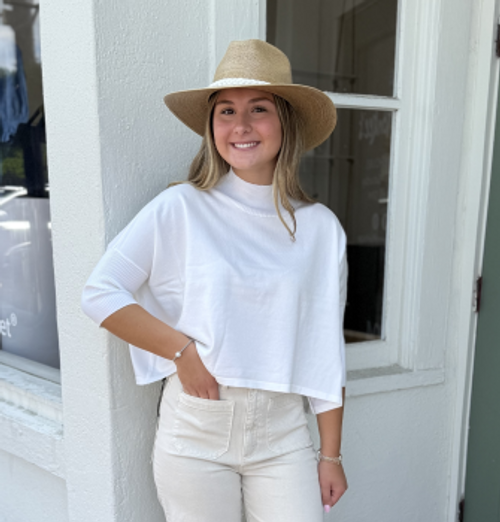 AJA ORTHO SOLID SWEATER, WHITE AJA ORTHO SOLID SWEATER, WHITE