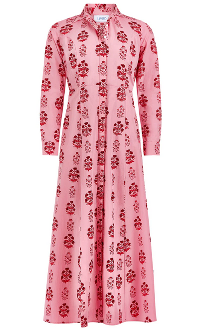 CLASSIC SHIRTDRESS, SCARLET BLOSSOM CLASSIC SHIRTDRESS, SCARLET BLOSSOM