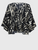 WOVEN TROPICAL PRINT PEPLUM TOP, BLACK/MULTI