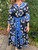 NIMO WITH LOVE AZURITE DRESS, IKAT BLACK & ROYAL BLUE