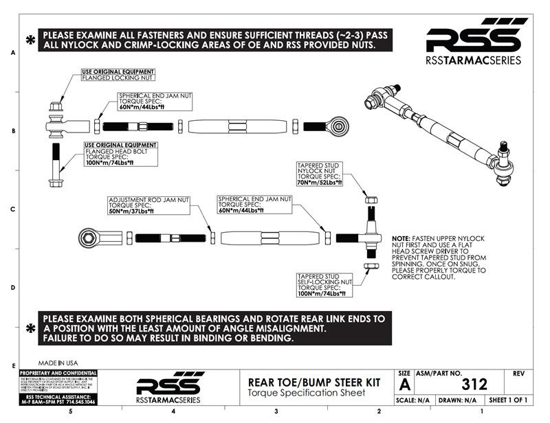 ADJUSTABLE REAR TOE STEER KIT Set of 2. The RSS Adjustable Rear Toe Steer Kit is designed for Porsche models that have been lowered. This kit will help minimize the suspension geometry change in the REAR of the vehicle. Allows for toe adjustment at the toe steer arm giving the ability to make adjustments independent of the factory eccentric bolts which may not offer sufficient adjustment. Allows for bump steer adjustment.
Greatly improves handling and feedback. Eliminates rubber bushing deflection. For off road use only. AVAILABLE FOR ALL PORSCHE® 986, 996, 987 & 997 MODELS INCLUDING TURBO & GT3/GT3RS.
For optional Locking Plate Kit, see our Part #333. For Front Toe/Bump Steer Kit, see our Part #370.