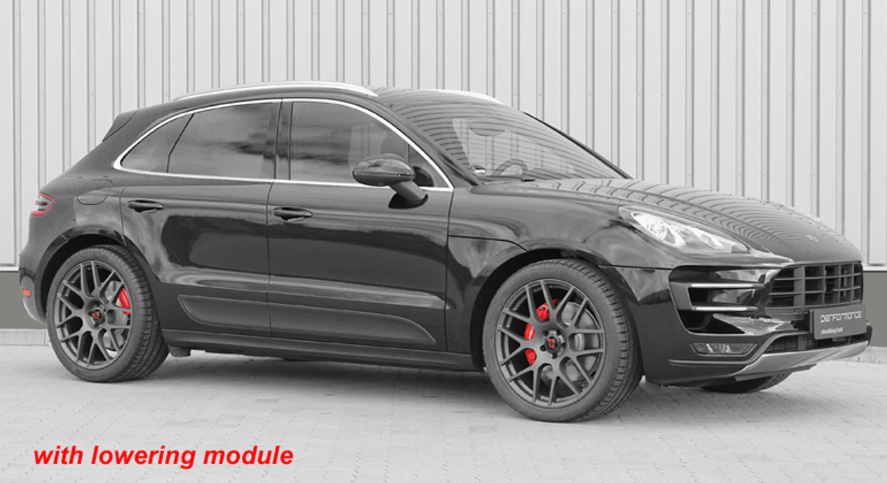 Cargraphic - Macan Electronic Lowering Module - 995 (95B) Chassis

 

Air Suspension Lowering Module
995.1 / 995.2 Macan / with Air Suspension
Individual adjustable incl.App-Control

Product description:
CARGRAPHIC electronic lowering module with App-Control for cars with adaptive air suspension.

Lowering:

FA / RA: individual lowering within system limitations
Adjustable by App and vehicle driving profiles

Consisting of:

1x CARGRAPHIC electronic lowering module
Connection set
Fitting instruction
Fits for:

PORSCHE Macan
All models with adaptive air suspension

Features:

Factory On-board Control: usability: Suspension can still be set using the factory operating buttons and driving profiles. Only the vehicle height is lowered or raised by the previously set value.
Driving profiles: The existing driving profiles, such as AUDI Drive Select, BMW Driving Experience Switch or Mercedes Agility Control, Porsche PASM & others, can be assigned individually set vehicle heights.
Factory height: An individual speed can be selected via the app, above which the lowering module is deactivated
Show mode: A separate mode for the parked position - individually selectable and adjustable.
Factory safety control remains active
Re-wiring fitting
Usage of factory connectors
Traceless removal
PERFORMANCE - Made in Germany

Fitting service:
Benefit from our fitting service in our modern and hightech workshop. A team of qualified, experienced technicians fulfill all your needs with due skill, care and diligence.


 * NOTE: Price may vary at time of order due to Euro to Dollar Exchange Rate, call or email (sales@roadsportsupply.com) for updated stock status and quote prior to placing order. 