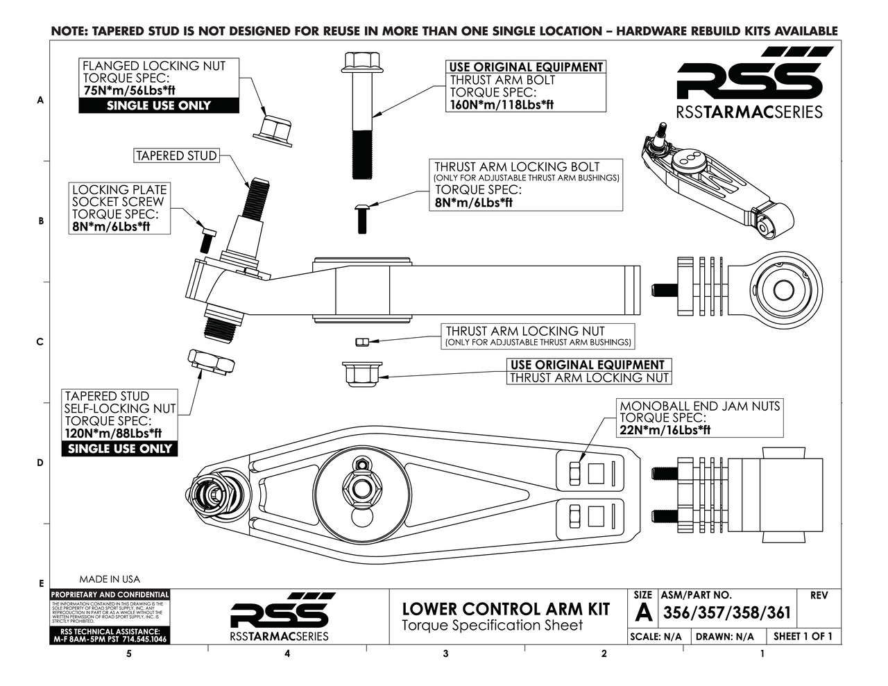 RSS Part # 362 integrates the Litronic/PASM/Torque Vector Sensor with the RSS Tarmac Series Lower Control Arms.

NOTE: Most models may require additional Litronic/PASM/Torque Vector Sensor Brackets. See Guide Below or scoll through product photo gallery.