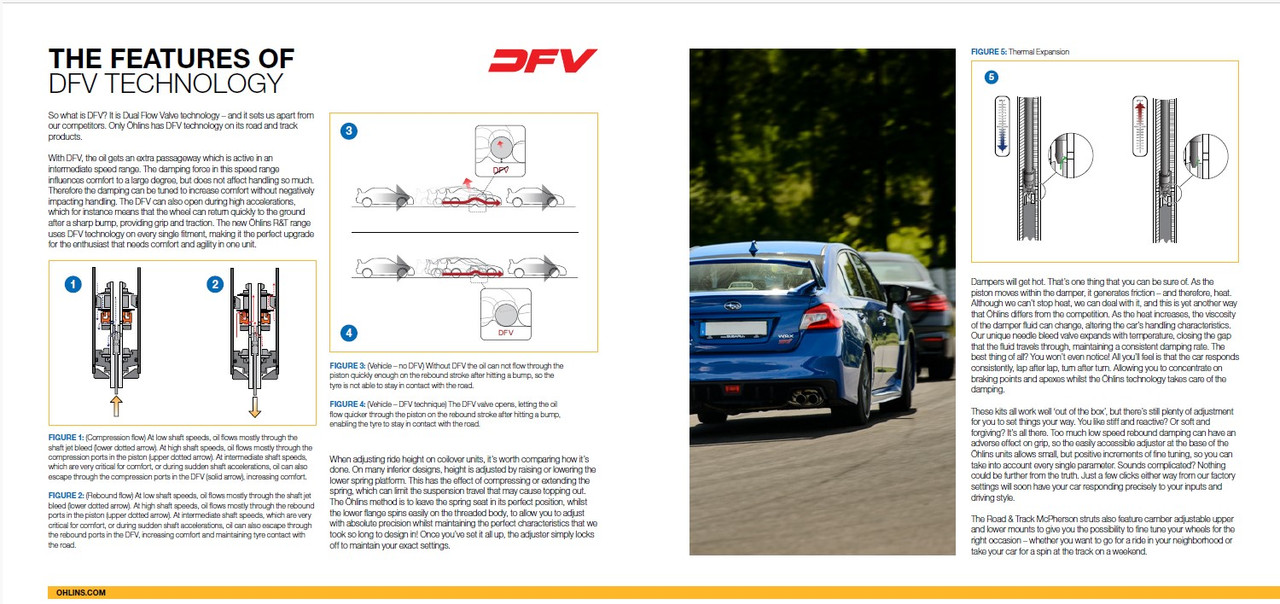 The Öhlins Advanced Track Day kit features our race-proven TTX twin-tube technology. This particular version is custom-made for the Porsche Cayman and Spyder GT4. The unique combination of a 46-mm, 2-way adjustable through-rod and lightweight McPherson strut for the front and a 36-mm rear-mounted TTX shock will completely transform your car. 




The TTX 46 and TTX 36 shock absorbers have been developed through Öhlins' participation in GT and Touring car racing. Our insights from racing give the Advanced Track Day kits a massive advantage. We're focused on giving your the best possible conditions to set fast lap times without losing control. A fast vehicle also needs to give the driver a sense of safety, comfort, and performance. With Öhlins' TTX Technology, the Advanced Track Day products deliver in all these areas.  




On the racetrack, you will cut seconds off your lap time compared to a standard setup. You're also just a few clicks away from a comfortable setting when driving to and from the racetrack or commuting to work. With the 2-way adjustable TTX 46 and TTX 36 shock absorbers, you have the possibility to fine-tune the car's handling to each racetrack. Just don't forget to keep your notebook close and write down the different adjustments you've made to save time and improve your track day skills even further. 




Öhlins' professional test drivers have tested all settings to ensure optimal performance, so all you need to focus on is the driving.




Features
GENERAL FEATURES:
TTX, a true twin tube design for cavitation free damping performance
2-way fully independent rebound- and compression adjustment
Aluminum high strength & light-weight parts
Rebuildable
2 year limited warranty
Height adjustable – approx. 20 mm lower than standard
FRONT FEATURES:
Through rod design, for better response and driver feedback
Spring preload adjuster
Used together with original top mounts
Upgradable to 3-, 4- & 5-way adjustable including blow-off valve
Spring rate 100N/mm
REAR FEATURES:
Through rod design, for better response and driver feedback
Spring preload adjuster
Used together with original top mounts
Upgradable to 3-, 4- & 5-way adjustable including blow-off valve
Spring rate 120N/mm