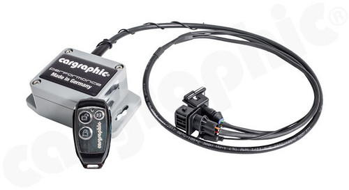 CARGRAPHIC Valve Control Unit to enhance functions of factory exhaust valve system

Consisting of:
CARGRAPHIC valve control unit
Wiring loom to connect with 2 vacuum exhaust valves
2x CARGRAPHIC remote controls
Fits for:
Porsche 970.2 Panamera Turbo / S 4,8l V8
Porsche 997.1 GT3 / GT3RS 3,6l
Porsche 997.2 GT3 / GT3RS 3,8l
Porsche 997.2 GT3RS 4,0
Porsche 981 Boxster inkl. Spyder
Porsche 981 Cayman inkl. GT4
Porsche 991.1 GT3 3,8l / 991.1 GT3RS 4,0l / 991.1 R 4,0l - Porsche 991.2 GT3 / GT3 Touring / GT3RS 4,0l (without GPF)
Features:
Factory control remains connected
Easy connection and installation
Traceless deinstallation
Activation of factory valve control unit is always possible
High quality remote controls with CARGRAPHIC logo
How it works:
The CARGRAPHIC valve control unit is installed between the exhaust valves and the factory control unit. It takes over / overlays the control function of the standard control unit and operates with 3 modes:

SPORT mode: valves always open
COMFORT mode: valves always closed
AUTOMATIC mode: factory control is reactivated
PERFORMANCE - Made in Germany

Attention:
Permanent closing of the exhaust valves, especially under full power, can lead to engine damage.
Example pictures - Actual product may vary depending on model version.

Fitting Service:
Benefit from our fitting service in our modern and hightech workshop. A team of qualified, experienced technicians fulfill all your needs with due skill, care and diligence.
