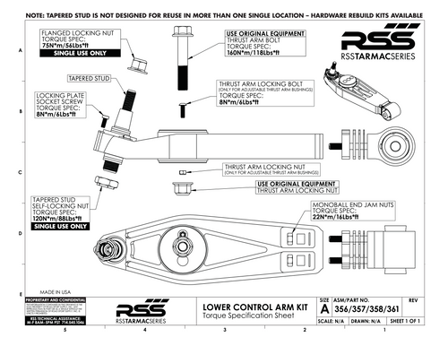 RSS Part # 362 integrates the Litronic/PASM/Torque Vector Sensor with the RSS Tarmac Series Lower Control Arms.

NOTE: Most models may require additional Litronic/PASM/Torque Vector Sensor Brackets. See Guide Below or scoll through product photo gallery.