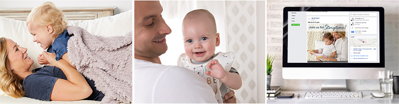 Young millennial parents spending time with their baby children