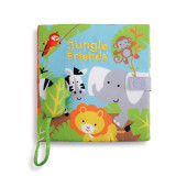 Jungle friends' surrounded by image of elephant, zebra, lion, money printed on front of book