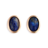 A pair of dainty gold and lapis "Giving Earrings".