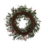 Frosted Greenery Wreath Holly Berries