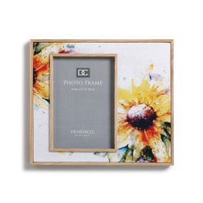 White photo frame with two sunflower prints