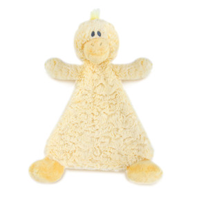 Yellow stuffed duck blanket spread out