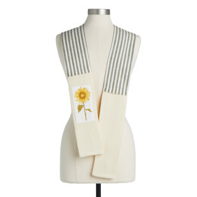 byDesign Serving Cream & Gray Sunflower Kitchen Boa 4" x 69"