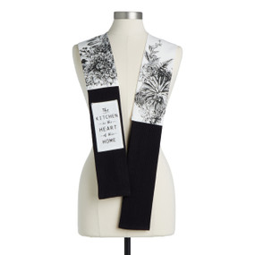 byDesign Serving Black & White Heart of Home Kitchen Boa 4" x 69"