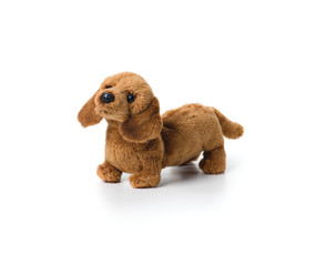 Light brown stuffed dog - long body and short legs