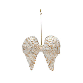 Hanging white angel wings ornament