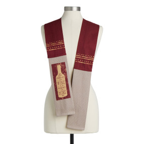 byDesign Serving Red & Tan Any Friend of Wine Kitchen Boa 4" x 69"