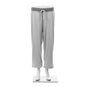 A size S/M pair of pebble gray bamboo capri pants.