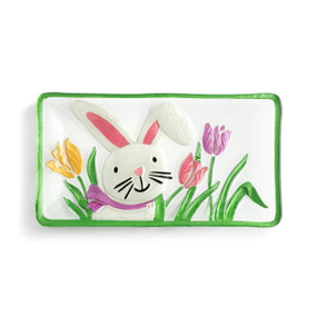 Bunny in Tulips Rectangle Platter