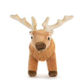 A light brown plush elk with cream antlers.