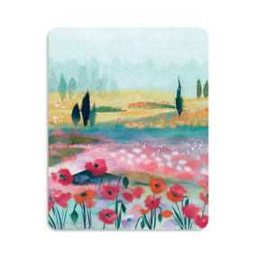 A 120 piece puzzle of a field of poppy flowers, inspired by artwork created by ArtLifting artist Midori.