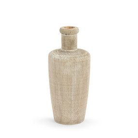 A light wood vase with a narrow neck and wide body.