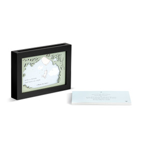 A black rectangular frame with an openin in the top to insert different Winnie the Pooh themed inspirational cards.