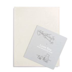 A gift set including a cream blanket and a gift book with Winnie the Pooh and the title "Love You from Winnie the Pooh".