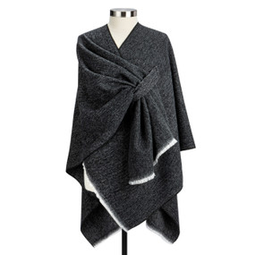 A black heather wrap with a keyhole on the left side.