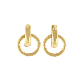 Gold Interlocking Rings Huggie