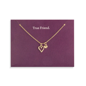True Friend Floral Card & Gold Necklace - 16in