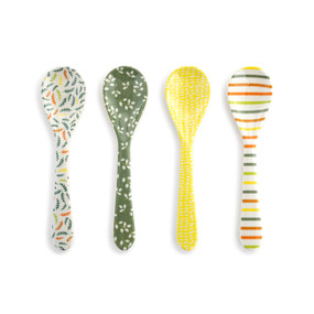 Warm Tones Bamboo Melamine Spoons Set of 4