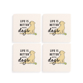 Yellow Labrador Dog Coasters - Set of 4