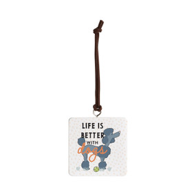 Poodle Dog Ornament - Bone