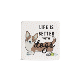 Corgi Dog Magnet - Bone