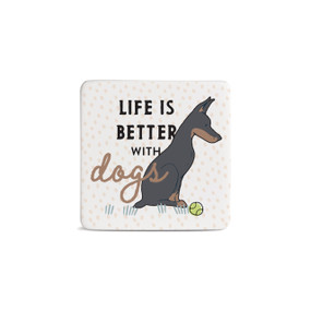 Dobermann Dog Magnet - Bone