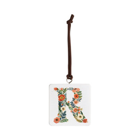 R Monogram Ornament - Bone