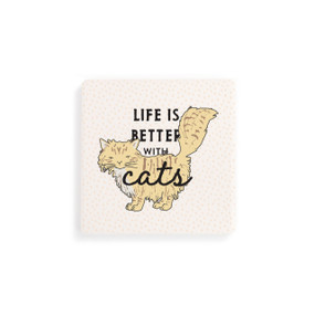 Yellow Cat Coasters - Set of 4
