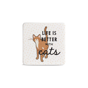 Tabby Cat Magnet - Bone