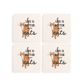 Tabby Cat Coasters - Set of 4