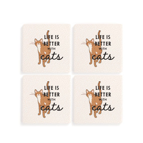 Tabby Cat Coasters - Set of 4