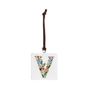 V Monogram Ornament - Bone
